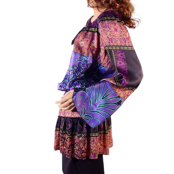 HALE BOB 100% Silk Scoop Neck Bell Sleeve Flounced Tunic Top M - $360 - Picture 6 of 9